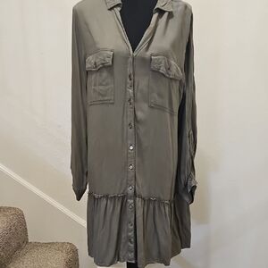 SO Olive Long Sleeve Dress